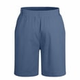 thumbnail image 6 of biudgviw Mens Linen Shorts Elastic Waist Drawstring Casual Shorts Lightweight Pleated Summer Beach Shorts with Pockets, 6 of 7