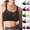 Black, variant on Gswybco Sports Bra for Women Mesh Front Criss Cross Back Underwear Breathable Seamless Solid Color Full Coverage Brassiere