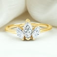 thumbnail image 3 of Rosec Jewels Lab Grown Diamond 3 Stone Ring for Women (EF-VS Quality) - Promise Engagement Ring - with Jewelry Box, 18K Yellow Gold, US 5.00, 3 of 8