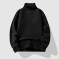 thumbnail image 3 of ManxiVoo Thick Knit Turtleneck Sweater for Women Oversized Winter Pullover Cozy Cable Long Sleeve Top Loungewear XXXXL Size Black, 3 of 5