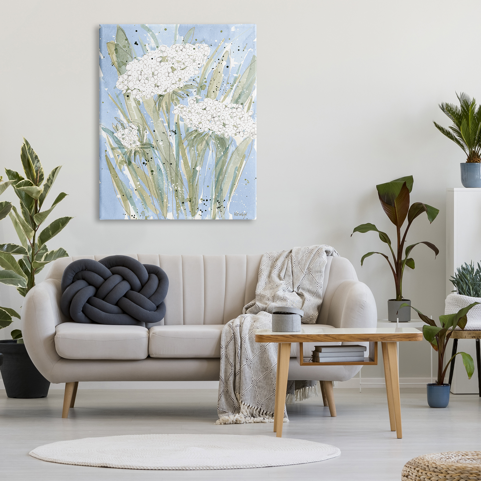 Stupell Industries Abstract Blue English Garden Florals Carrot Flowers, 36 x 48, Design by Krinlox