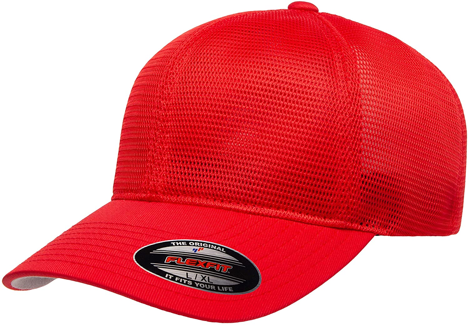 Flexfit Men's 360 OmniMesh Cap, Red, S 