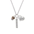 thumbnail image 2 of Delight Jewelry Goldtone Wide Tan Cheetah Print Spinners Always My Mother Bar Zoe Necklace, 2 of 4