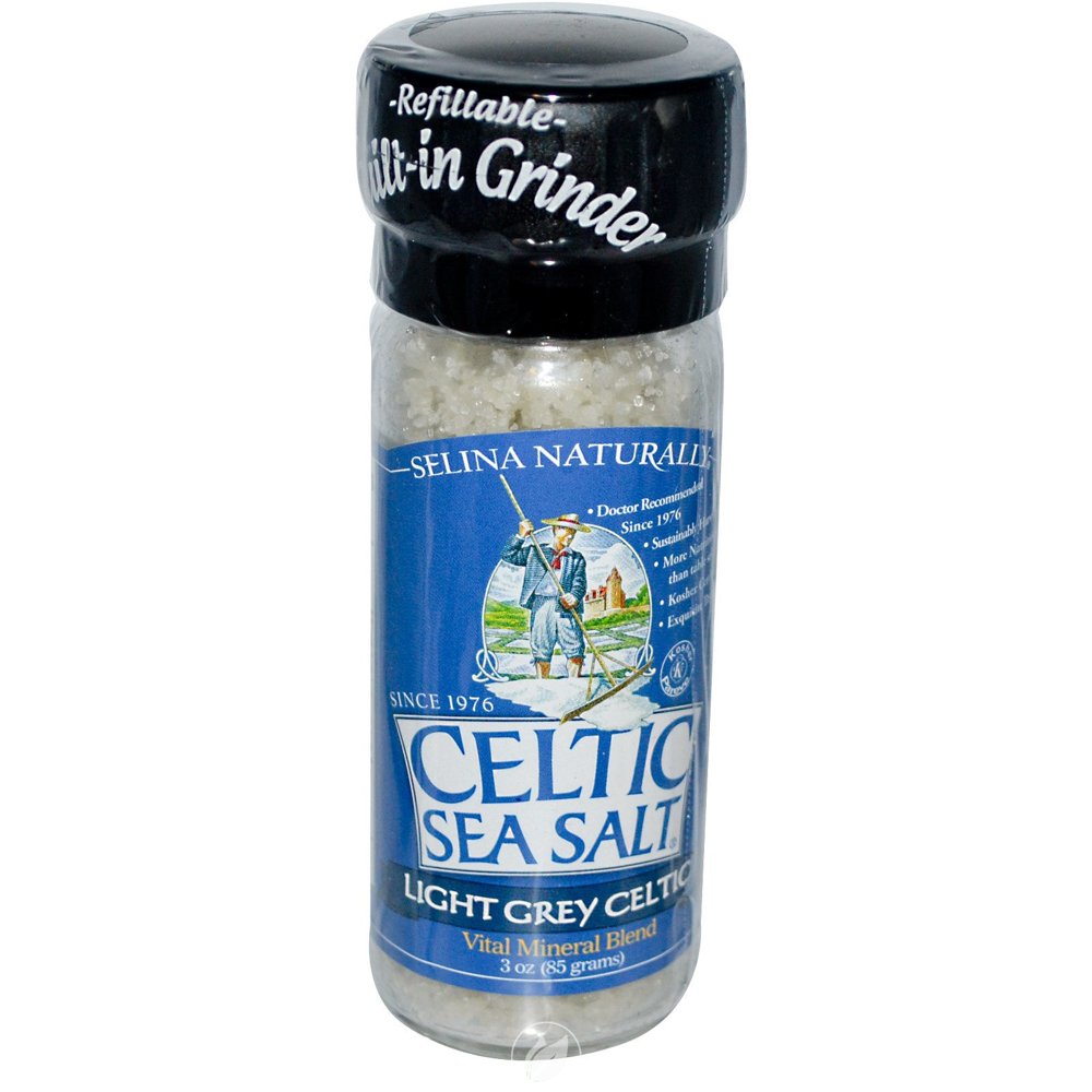 Celtic Sea Salt Light Grey Celtic Salt Grinder 3 Ounce, Pack of 2
