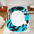 thumbnail image 5 of Homewish Chic Zebra Leopard Print Queen Sheet Sets, Blue Wateroclor Art Flat Sheet, Modern Fashion Abstract Queen Fitted Sheet, Breathable Home Decor, 4-Piece, 5 of 7