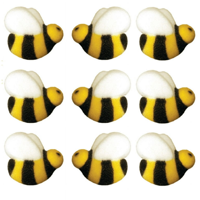 Sprinkle Deco Bumble Bee Yellow Plastic Cupcake Picks – 12 Pack
