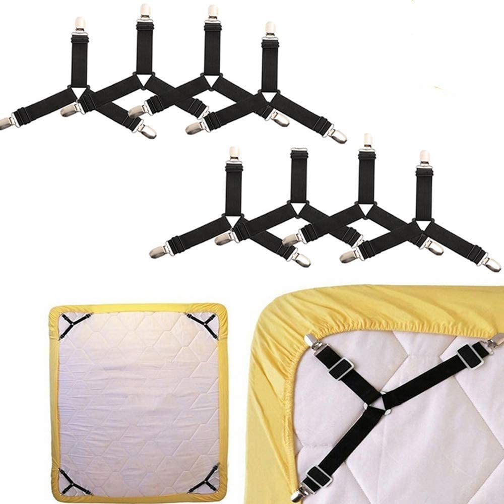 Bed Sheet Fasteners 8 Pack Black Bed Sheet Fasteners Suspenders Clips