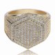 thumbnail image 2 of Anillos geométricos de moda para hombres, color cobre, oro, plata, helado, brillante, micro pavé, anillo de circonita cúbica, dijes de hip hop, joyería, 9, oro, 2 of 5