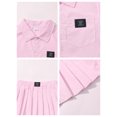 thumbnail image 6 of PureChapter Girls Summer Outfits Striped Short Sleeve Button Down Shirt & Pleated Skirt 2 Piece Preppy Clothes for Back to School, 6 of 8