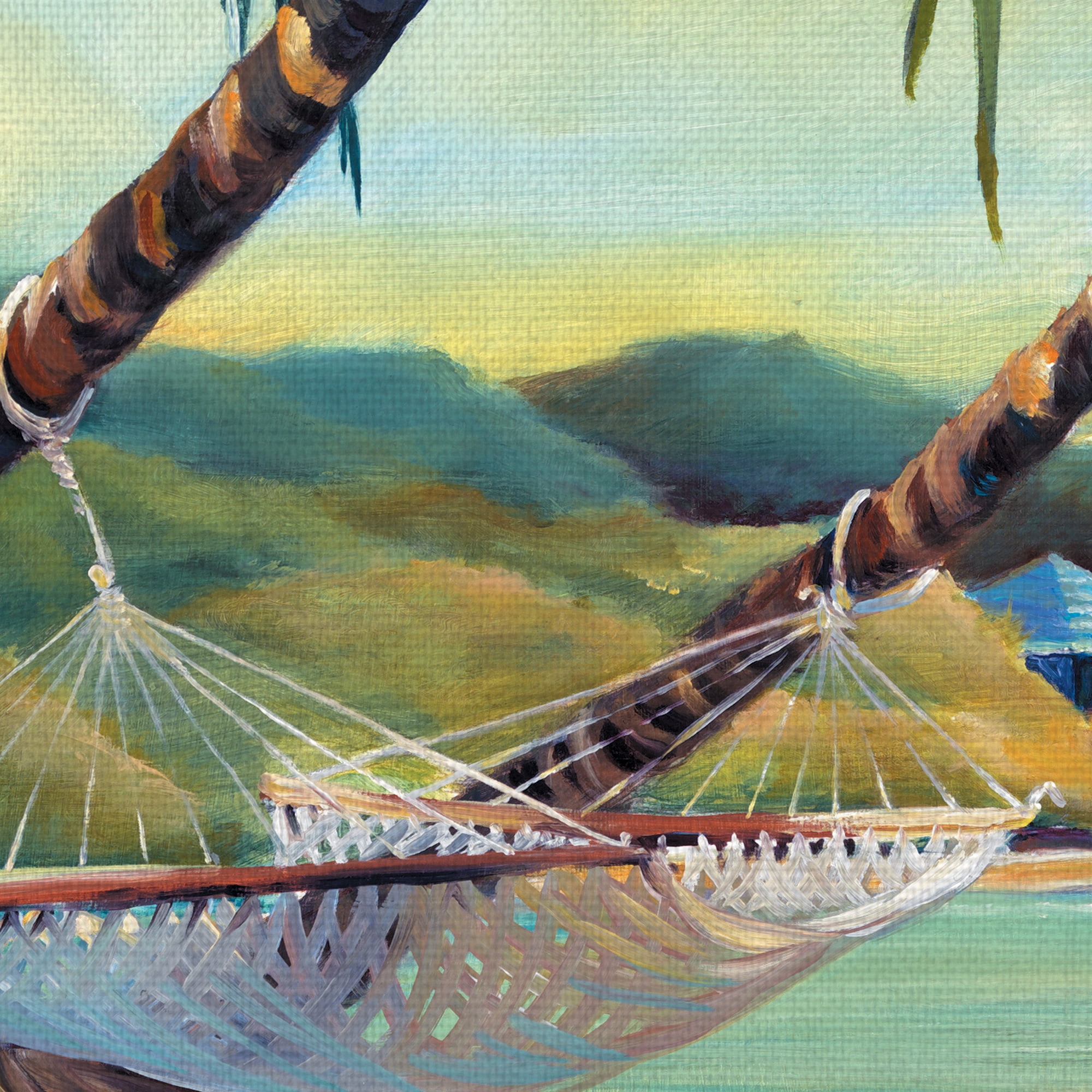 Masterpiece Art Gallery Rest Stop Beach Hammock By Kathleen Denis Canvas Art Print 22" x 28"