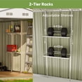 thumbnail image 3 of Patiowell 8 x 12 ft Outdoor Storage Shed with Detachable Storage Rack, Outdoor Storage Shed,Brown, 3 of 8