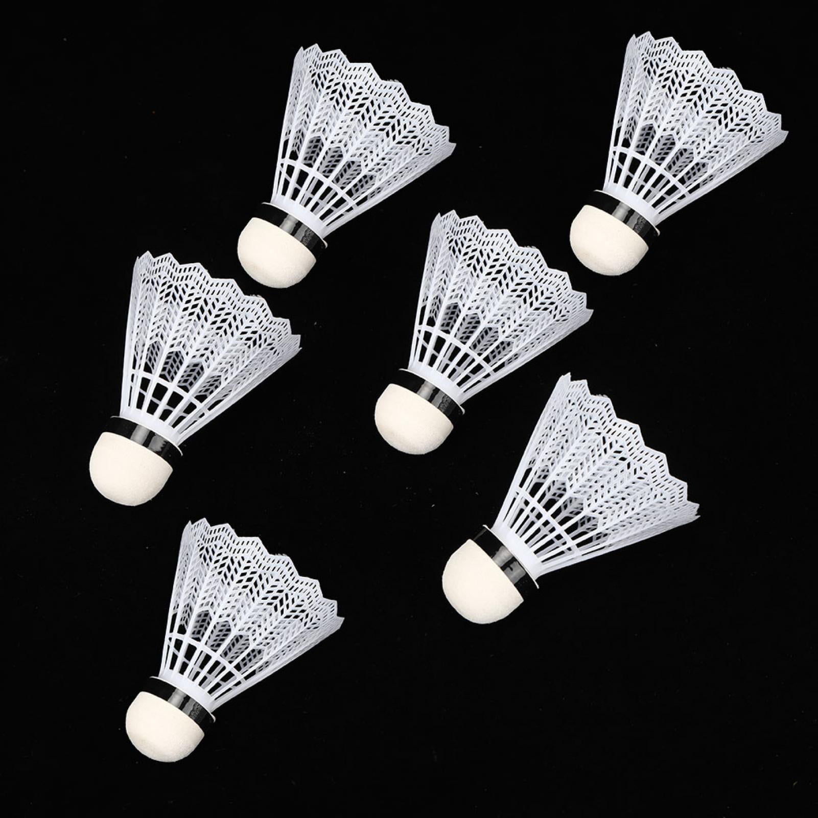 6 Pcs Badminton White Plastic Shuttlecocks Indoor Outdoor Gym Sports Accessories 