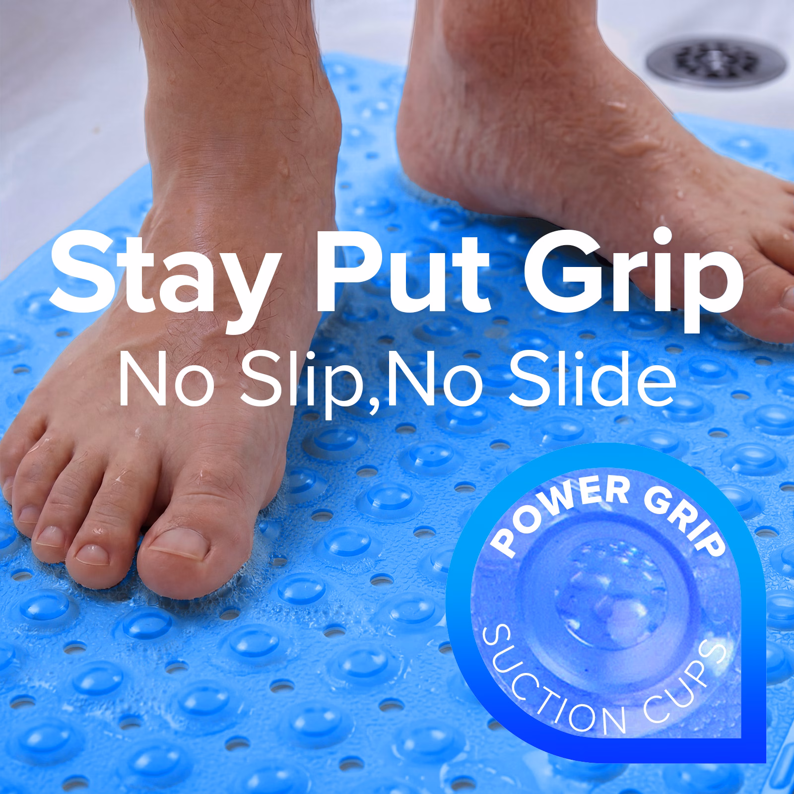 thumbnail image 3 of SlipX Solutions Bathtub Mat Non Slip 39 x 16, Extra Long Bathroom Shower Mat, Suction Cups, 3 of 8