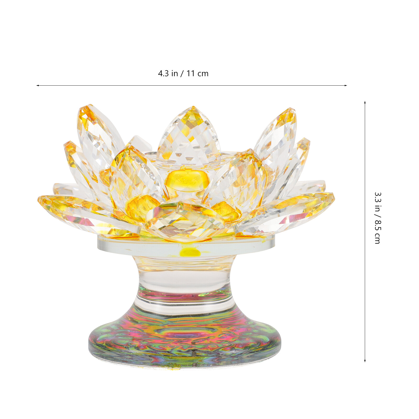 Crystal Lotus Flower Tea Light Holder Lotus Shape Buddhism Candle