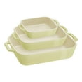 thumbnail image 1 of STAUB Ceramique Rectangular Baking Dish Set Macaron Light Green 3 Piece, 1 of 4