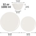thumbnail image 2 of GHSDFBB 18 Pieces Plastic Kitchen Dinnerware Set, Plates (8 Inch & 10 Inch), Bowls (32OZ), Service for 6 (Cream), 2 of 4