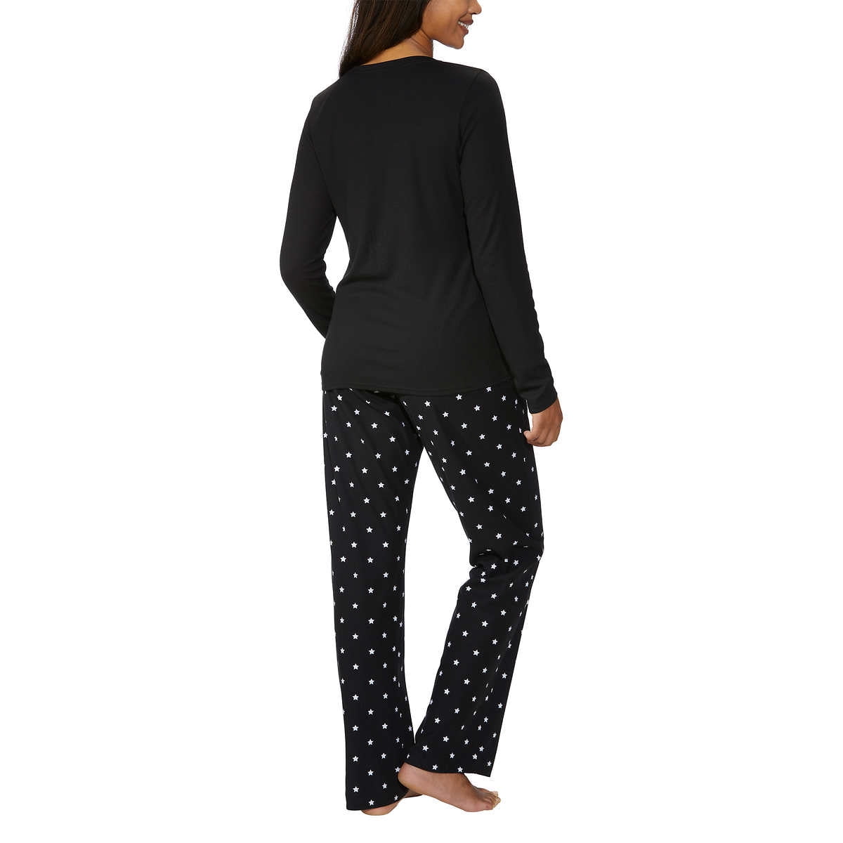 Calvin Klein Womens 2 Piece Fleece Pajama Set (Black,Large