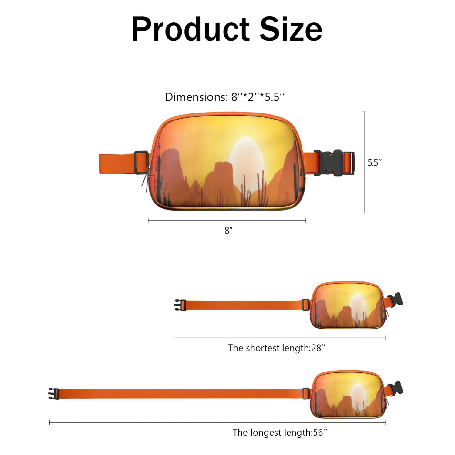 Belt Bag Fashion Waist Packs Bag with Adjustable Strap Cactus Desert HandsFree Running Belt for Jogging for Workout