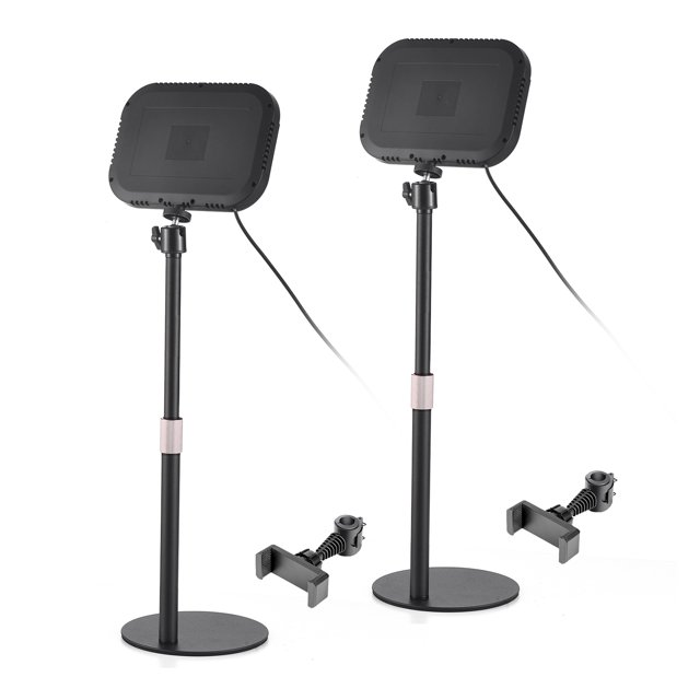 Video Conference Lights, 2 Packs Desktop LED Video Light Panel 12W Desktop Video Light with Stand and Phone Holder for Working From Home Office