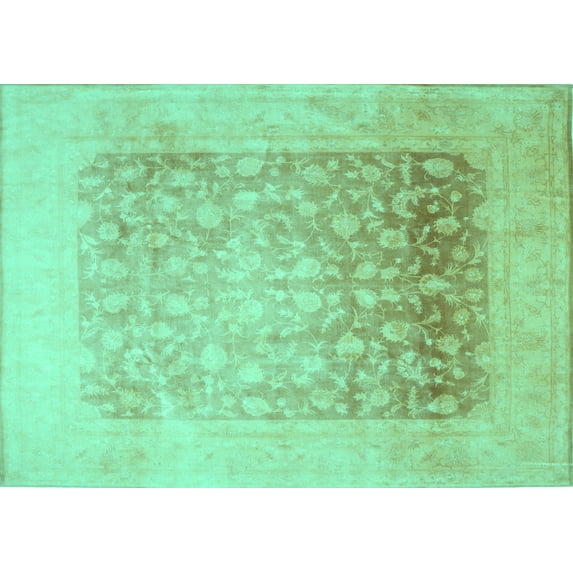 Ahgly Company Machine Washable Indoor Rectangle Persian Turquoise Blue Traditional Area Rugs, 5' x 8'
