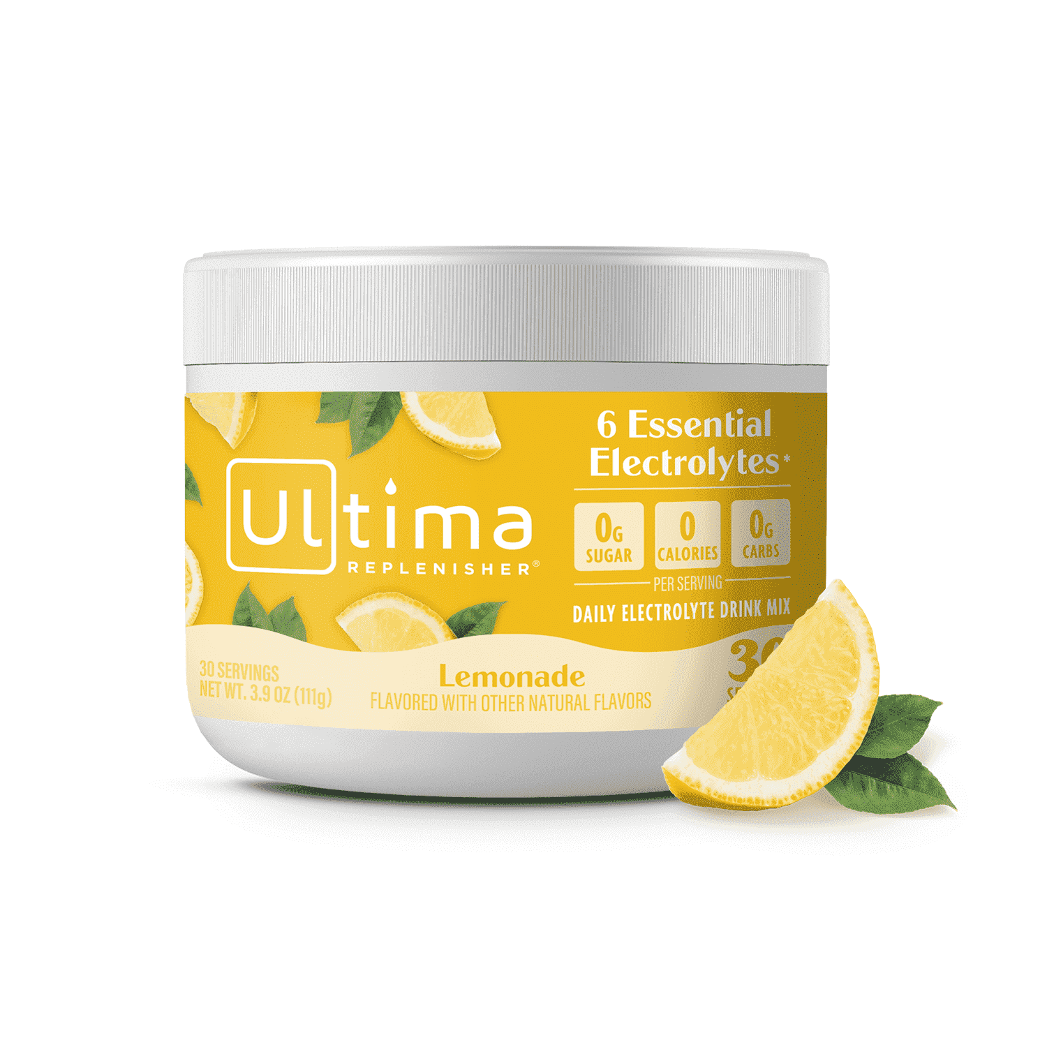 Ultima Replenisher, Electrolyte Drink Mix Powder, Sugar Free Daily Hydration Powder, Lemonade, 30 Servings