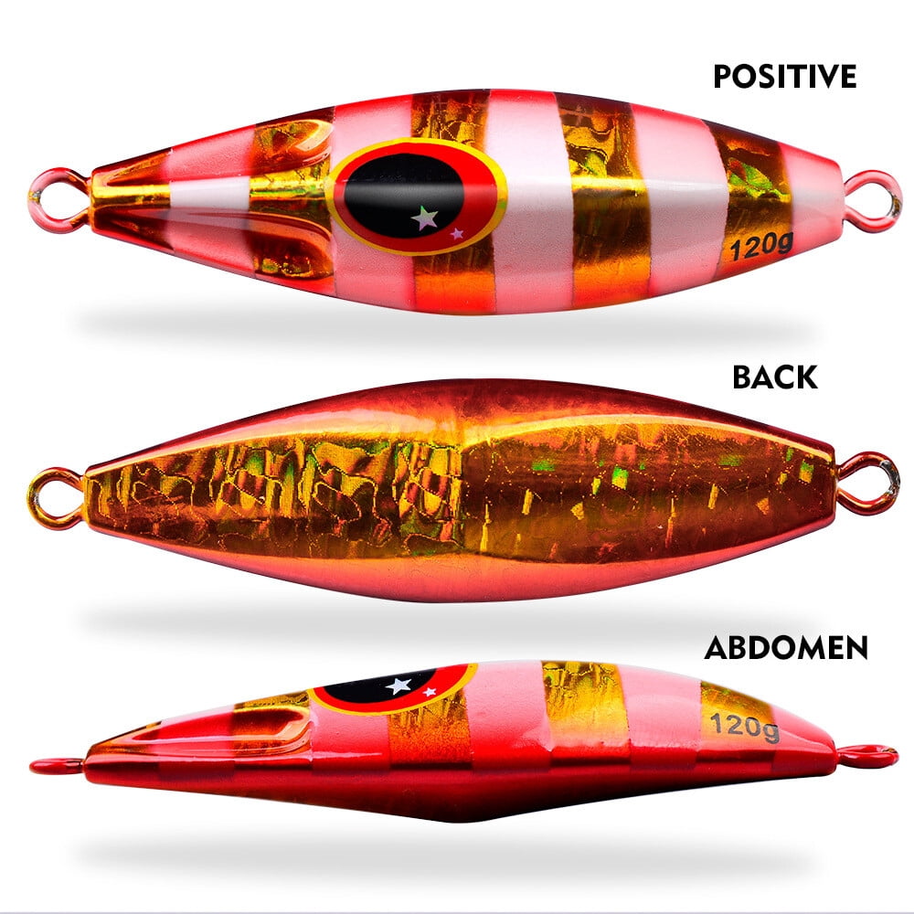 5Pcs 30g-120g Slow Fall Pitch Fishing Lures Sinking Lead Metal Flat Jigging Bait