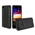 thumbnail image 2 of Zte Blade X Hybrid Metal Brushed Texture Case In Black, 2 of 4