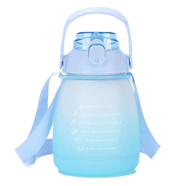 Botella de agua con pajita, jarra de agua deportiva grande, lindas botellas de agua para niñas y mujeres
