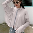 thumbnail image 4 of Camisa de protección solar Hugo Ropa de mujer Outwear Pullover con capucha Gris, 4 of 8