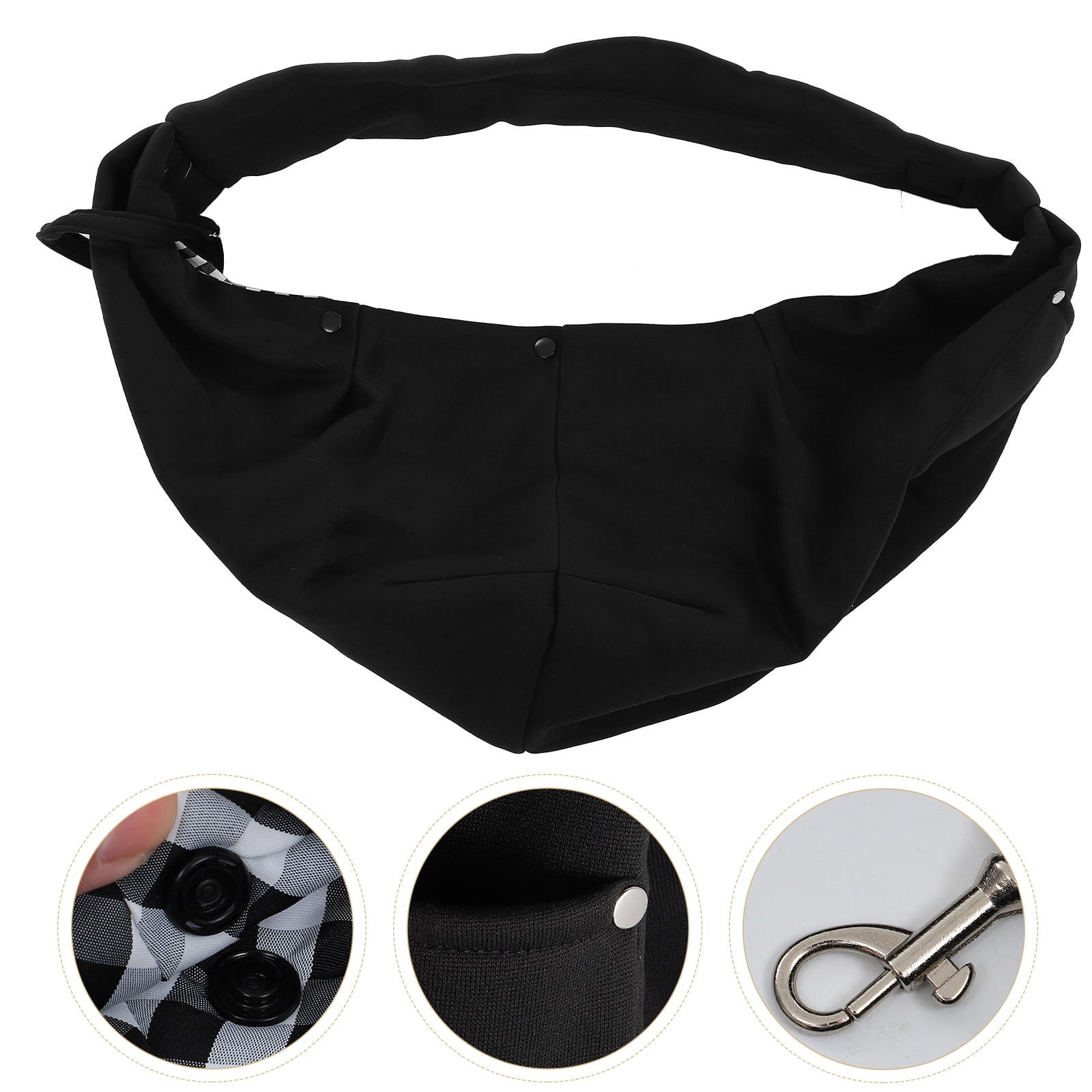 KONTONTY Black Polyester Pet Sling Carrier Breathable and Durable for Travel