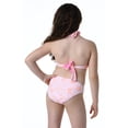 thumbnail image 3 of Hobie Girls' Hi Neck Crop Bra Bikini Top & Banded Bottom Swimsuit Set, Flamingo//Honolulu Honey, 12, 3 of 3