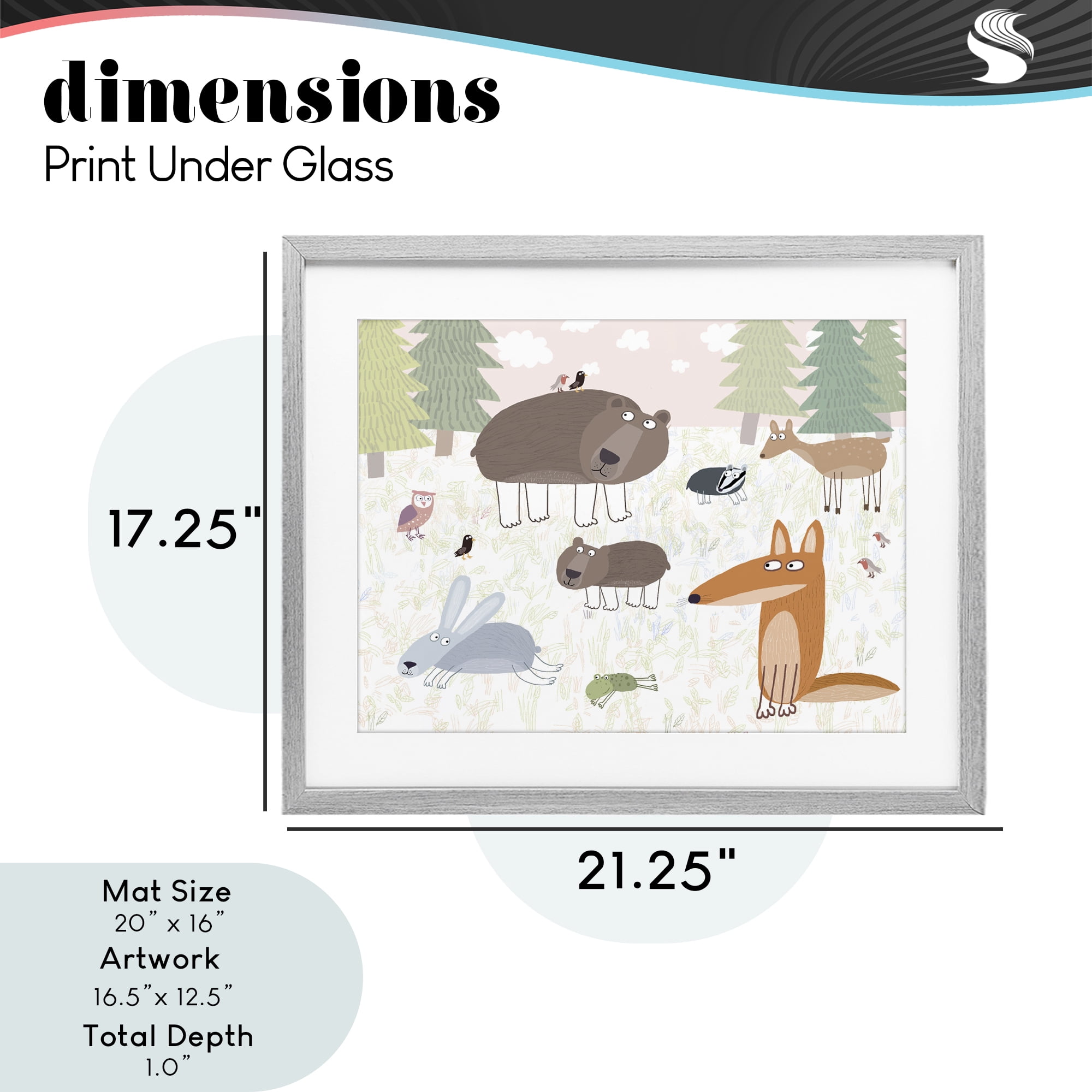 Stupell Industries Forest Animals Out and About Gray Framed Print Under Glass, design by Carla Daly