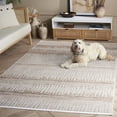 thumbnail image 3 of SAFAVIEH Mila Erksine Striped Polyester Area Rug, Ivory/Beige Gray, 5'3" x 7'6", 3 of 8