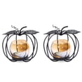 thumbnail image 1 of Set de 2 portavelas SUJUN con forma de calabaza en forma de copa, color negro, hierro, 1 of 7