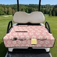 thumbnail image 2 of Xixirimido Quilted Golf Cart Seat Blanket Universal Heavy Duty Golf Cart Seat Cover Towel for EZGO Yamaha Club Car & More 2-Seater Carts Foldable Seat Covers, Plumeria Floral Pink, 2 of 8