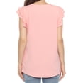 thumbnail image 3 of White Mark Ruffle Sleeve Solid Top (Women's), 3 of 6