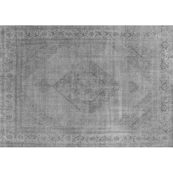 Ahgly Company Indoor Rectangle Oriental Gray Industrial Area Rugs, 7' x 9'