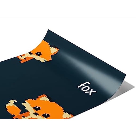 Rwraps Foxes Pixel Tails Gloss Vinyl Film Wrap 59in x 23ft Vinyl Vehicle Car Film Sheet Roll