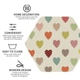 thumbnail image 3 of Lsque Heart Polka Dot Pattern 4" Drink Coasters Set of 4, PVC Leather Absorbent Coasters, Table Coaster Set Decorative Coffee Cup Coasters Housewarming Gift -Hexagon, 3 of 6
