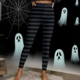 thumbnail image 4 of Women's Striped Leggings Halloween Costume High Waist Stretchy Casual Running Yoga Pants Multicolor XXL, 4 of 9