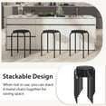 thumbnail image 4 of RELAX4LIFE 6-Pack Metal Stackable Stools, 17.5’’ Backless Nesting Stools w/Round Top, Metal Frame for Home Office School, Adults Students Flexible Seating, Portable Classroom Stools Set of 6 (Black), 4 of 9