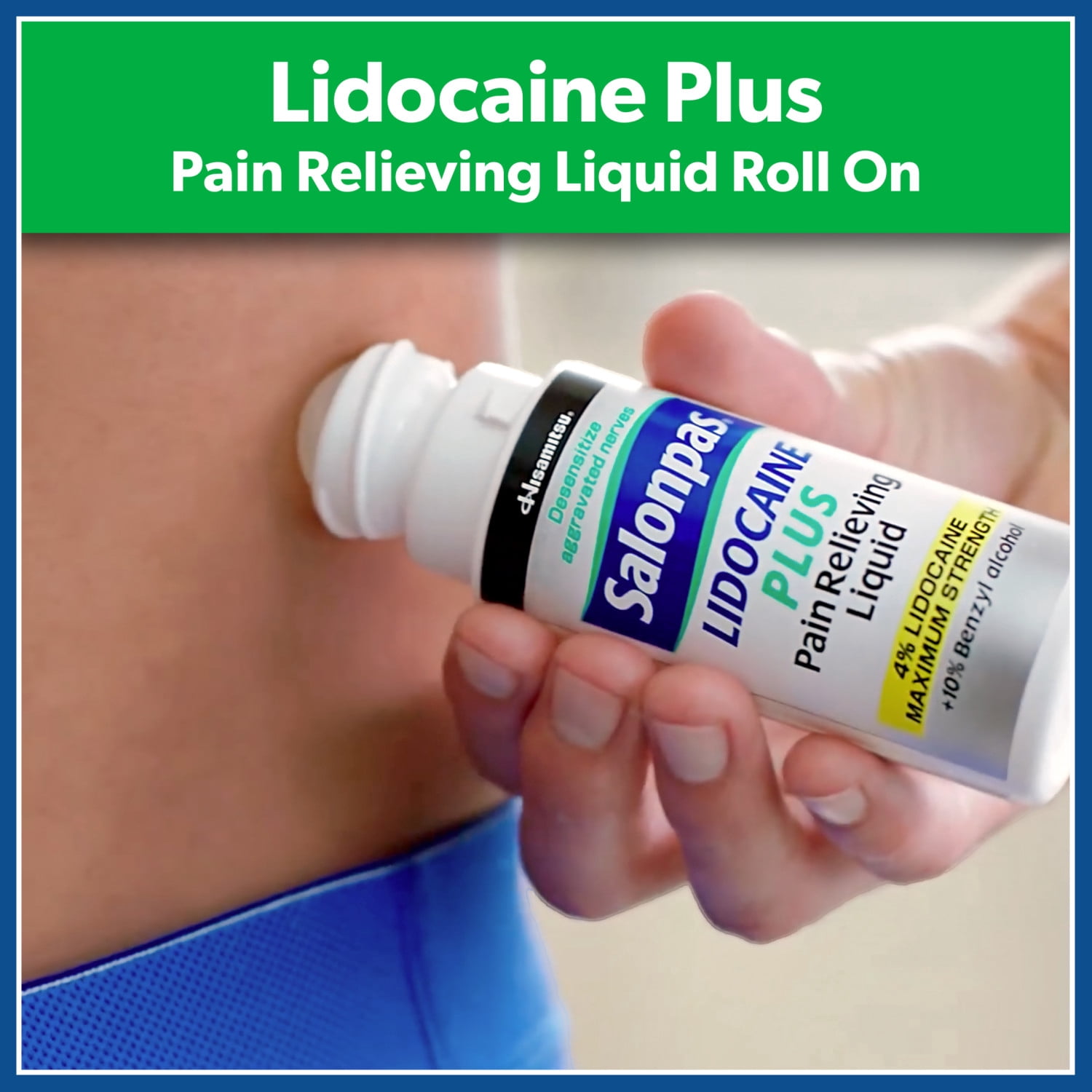 Salonpas Lidocaine Plus Pain Relieving Liquid Roll On, 3 fl oz