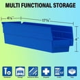 thumbnail image 2 of Akro-Mils 30128 Plastic Nesting Shelf Bin Box, (18-Inch x 4-Inch x 4-Inch), Blue, 12-Pack, 2 of 8