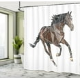 thumbnail image 5 of Ambesonne Polygons Shower Curtain, Brown Tones Triangle Horse, 69"Wx70"L, Warm Taupe Dark Brown, 5 of 5