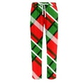 thumbnail image 5 of LNZGNM Mens Flannel Pajama Pants Elastic Waist Drawstring Striped Prints Sleep Pants Soft Baggy Lightweight Pj Bottom Casual Weekends Sleepwear,Red 2XL, 5 of 6