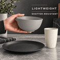 thumbnail image 2 of Homienly Shatterproof Dinnerware Set, 12-Piece Wheat Straw Tableware for 3, Plates Bowls & Cups, Lightweight Reusable Dishes, Microwave & Dishwasher Safe, Everyday Meals, Grey Stone, 2 of 8