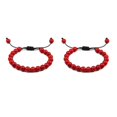 thumbnail image 3 of Qarigey unisex con piedras preciosas naturales, joyería, idea de regalo, para mujer, para hombre, línea negra+rojo Línea negra+roja 2Conjunto, 3 of 6