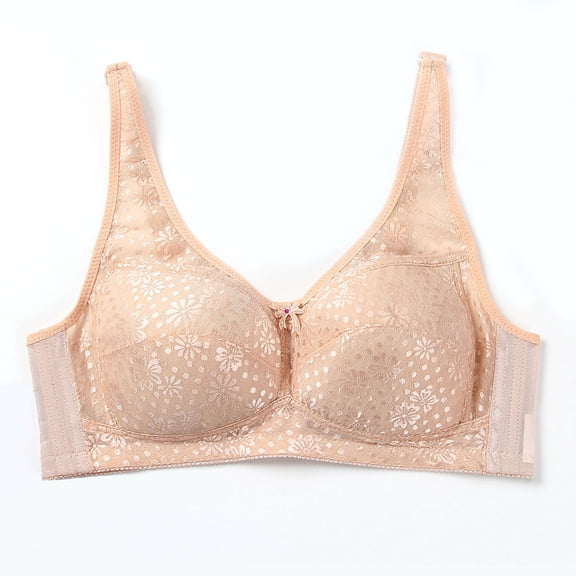 Gswybco Daily Bras for Women Solid Color Wide Shoulder Straps Bras Seamless Push Up Supportive Everyday Bras Strappy Adjustable Wireless Bras