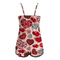 thumbnail image 4 of Afdoent Women's Pajamas Ladies Valentine's Day Sexy Printed Sleeveless Camisole Top Shorts Set Casual Fashion 2 Piece Set Charming, 4 of 5