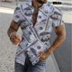 thumbnail image 4 of Camisas con estampado 3D de dólares para hombre, camisas casuales de verano de manga corta ajustadas con botones, blusas y tops para hombre, 4 of 5